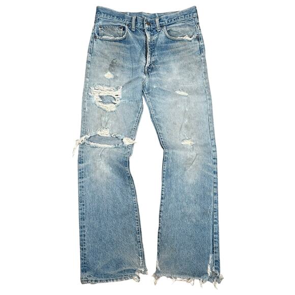 Vintage Levi’s 517 Big E Jeans Talon 42 60s 70s Distressed Bootcut USA 31 x 31 - Picture 1 of 13